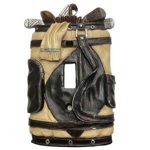 Golf Clubs and Bag Light Switch Plate.   For Your Golfer.